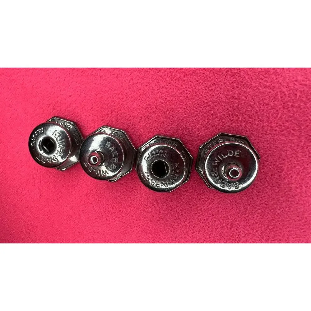 Antique Sterling Snap Cufflinks, 1920's Kum-A-Part, Original Baer & Wilde Silver
